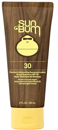 Sun Bum Original SPF 30 Sunscreen Body Lotion - Broad Spectrum Moisturizing Sunscreen with Vitamin E - Hawaii 104 Act Compliant (Made without Octinoxate & Oxybenzone) - Travel Size - 3 oz