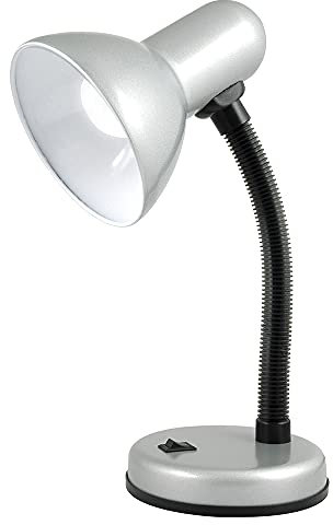 HOMELIFE 35w 'Classic' Flexi Desk Lamp with Versatile Flexible Neck - Integral On/Off Switch - Approx. 34cm Height - L958SV - Strato Silver