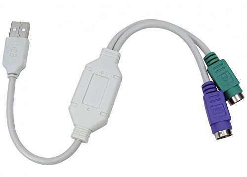 rhinocables - USB Male to 2 PS/2 Female Splitter | Connect Keyboard & Mouse | Compatible with PCs, MACs, Sun Systems | Ideal for KVM Switches & Gaming | Travel-Friendly Design