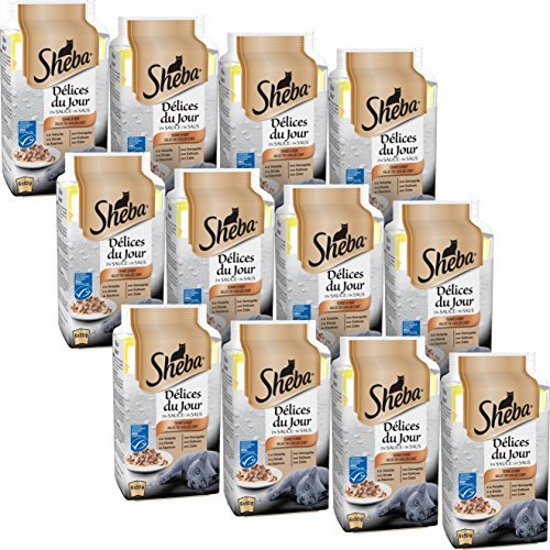 Sheba Délices du Jour - Nassfutter für ausgewachsene Katzen - Geflügelauswahl in Sauce - Frischebeutel 72 x 50 g