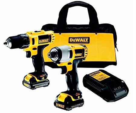 DeWalt DCK211C2 10.8 Volt Compact Drill Driver and Impact Driver Twin Pack in Kitbag