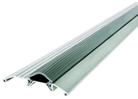 MD Building Products 8102 M-D 0 Deluxe-Türschwelle mit Vinyldichtung, 9,5 cm B x 91,4 cm L x 1,9 cm H, Silber