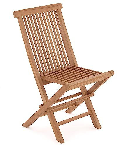 Divero Klappstuhl Positano aus Teakholz, behandelt – Farbe: Braun