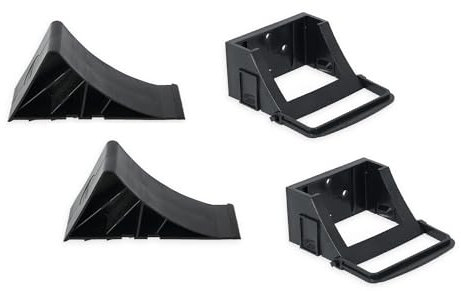 wellenshop 1 Paar Unterlegkeile Bremskeile 225 x 90 x 100 mm mit Halter Kunststoff Anhänger, Bootstrailer, Autoanhänger