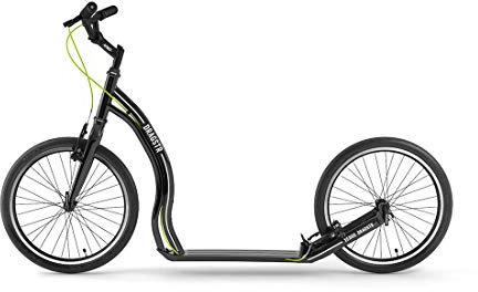 YEDOO Dragstr Tretroller - bis 150 kg, Kickscooter mit Luftreifen 20/20 - Roller Scooter für Erwachsene aus Aluminiumlegierung mit verstellbaren Lenker, Dogscooter, Gewicht 7,4 kg, schwarz