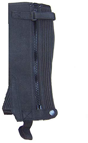 Intrepid International Equine Athletics Clarino Halbe Chaps für Kinder, Schwarz, Größe 8