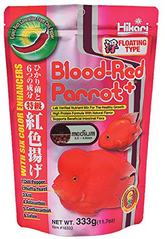 Hikari Blood Red Parrot+ Fish Food, Medium Pellet, 11.7 oz. (333g)
