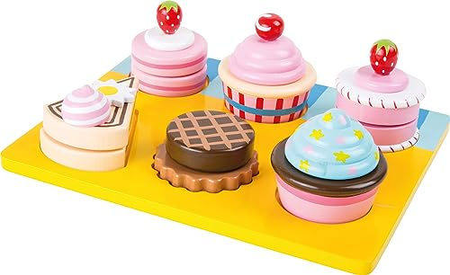 small foot Schneide Cupcakes und Torten aus Holz, mit Klettverschluss individuell kombinierbar, ab 3 Jahren, 10149