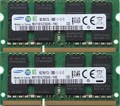 Samsung ram Memory Upgrade DDR3 PC3 12800, 1600MHz, 204 PIN, SODIMM for 2012 Apple MacBook Pro's, 2012 iMac's, and 2011/2012 Mac Mini's (16GB kit (2 x 8GB))