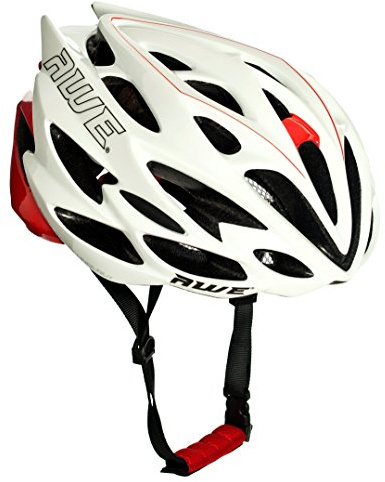 AWESpeed™ Bike Helmet Road Helmet Adult Mens Womens 58-61cm Bicycle Helmet White/Red Large Adjustable Lightweight In Mould *AWE 5 year Crash Replacement Policy, CE-EN 1078:2012:A1:2012 standard