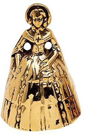 Cloche sonnette de table en laiton brillant dames damina '700