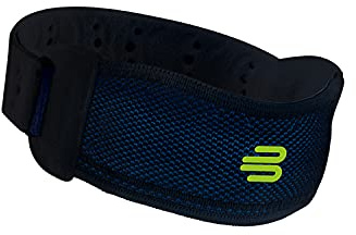 Bauerfeind, 1 unisex knä-sportbälte, Sports Knee Strap, Kan bäras på vänster & höger knä, Patellabandage för löpning, maraton samt bollsporter, Silikonring, Tryckavlastning