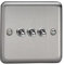 Varilight 3-Gang 10A 1- or 2-Way Toggle Light Switch Matt Chrome XST3