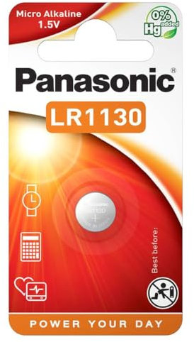 Panasonic Knopfzelle Alkali LR1130 (44 mAh, 1,5 Volt)