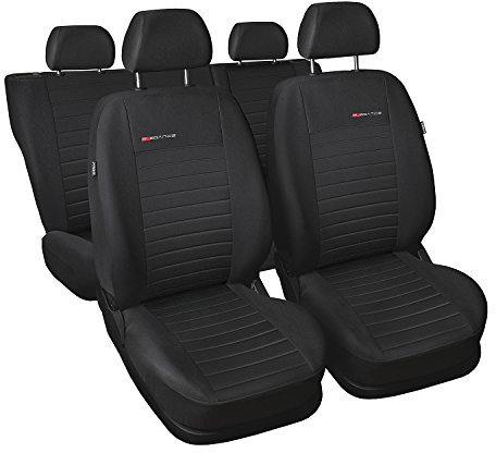 gsmarkt | Universal 5-Sitze Grau | Sitzbezüge Komplettset Sitzbezug für Auto Sitzschoner Set Schonbezüge Autositz Autositzbezüge Sitzauflagen Sitzschutz Elegance