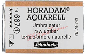 Schmincke – HORADAM® AQUARELL - feinste Künstler-Aquarellfarben, 667 Umbra Natur, 14 667 043, 1/1 Näpfchen