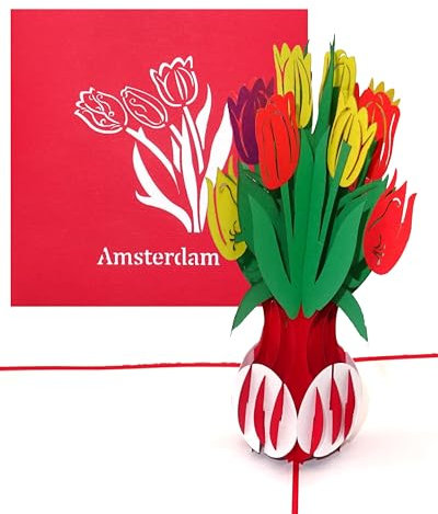 Pop-Up Karte Tulpen aus Amsterdam 3D Geburtstagskarte als Souvenir, Gutschein & Reisegutschein