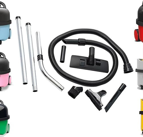 First4spares Extra Long 3 Metre Hose, Chrome Extension Rods and Floor Tool Kit for Numatic Henry Hetty etc Vacuum Cleaners (9 Piece Kit)