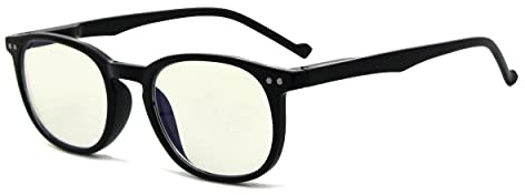 Eyekepper Blue Light Filter Glasses for Women Men Reading Computer Screen Blocking UV Rays Anti Glare Vintage Small Frame Digital Eyeglasses,Black