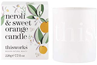 This Works Neroli and Sweet Orange Candle, 220 g - Luxury Candle Enriched with Essential Oils - Hand Poured Scented Candle with a 40hr Burn Time for a Revitalising Aromatherapy Experience