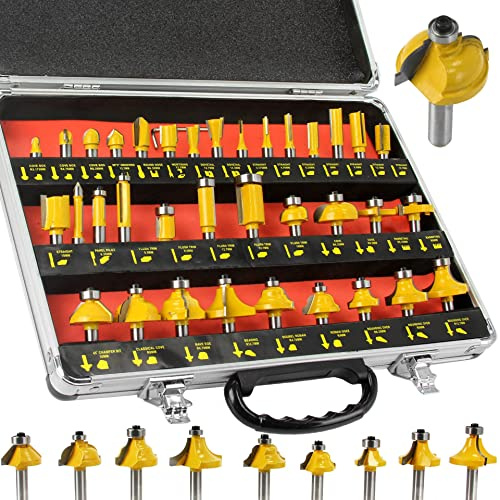 22550 Fräsverktyg för träskärar-set 35 stycken, 8 mm, spårskärare överfräsar