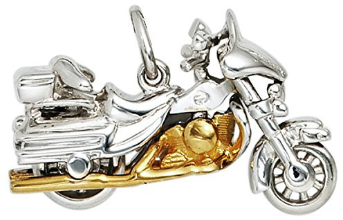 Jobo Damen-Anhänger Motorrad aus 925 Sterling Silber Bicolor