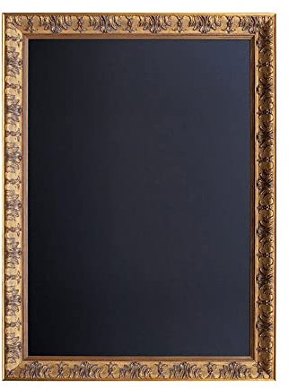 Kreidetafel Antik mit Barockrahmen in Gold, 100 x 80 cm