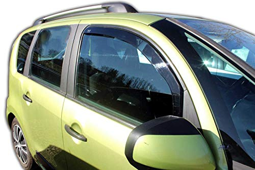 J&J AUTOMOTIVE Heko Déflecteurs d'Air et de Vent pour Citroen C3 Picasso 2008-2017, Lot de 2pcs, Teintés, Avant et Arrière, Aérodynamique