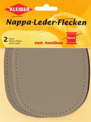 Kleiber Nappa-Leder-Flecken ca. 12,5x10 cm 01 grau 2 St