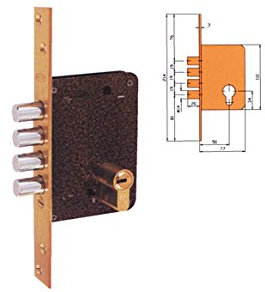 Ezcurra M38865 - Cerradura seguridad ds-15 701b50 /70- derecha