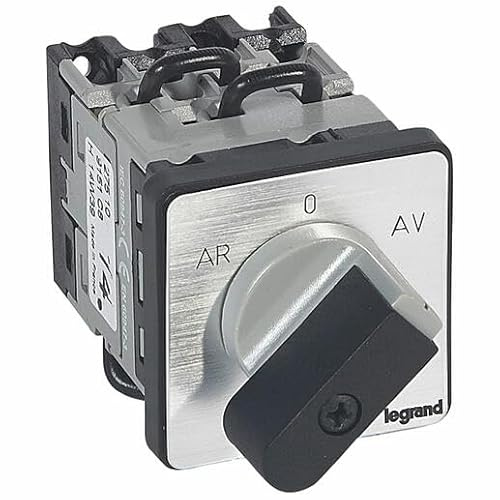 Legrand 027510 PR12 Commutateur à Cames Moteur Triphasé Inverseur 1 Sens de Marche 1 Vitesse avec Fixation par Vis sur Porte, 5 Contacts
