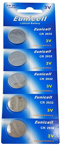 5 x CR2032 3V Lithium Knopfzelle 210 mAh (1 Blistercard a 5 Batterien) EINWEG Markenware Eunicell