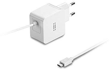 aiino Cargador de Pared para Todos los Teléfonos Móviles y Smartphones con Función de Carga USB, Portátil 2A, con Cable Micro USB, Blanco