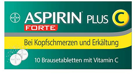 Aspirin Plus C Forte - Erkältungsmittel mit Vitamin C - wirkt schnell gegen stärkere Kopf-, Hals- und Gliederschmerzen und Fieber - mit der doppelten Menge an Wirkstoff - 1 x 10 Brausetabletten