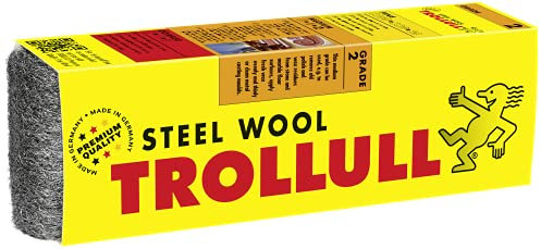 TROLLULL Steel Wool | Wire Wool 200g medium 2, can be used to remove old wax or polish residues, apply wax, or clean metal casting moulds