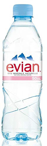 022071 - Evian (500ml) Natural Mineral Water Bottle Plastic (1 x Pack of 24 Water Bottles)