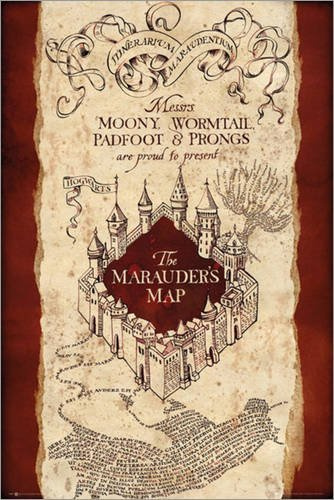 Poster Harry Potter - Marauders karta - prisvärd affisch, XXL väggaffisch