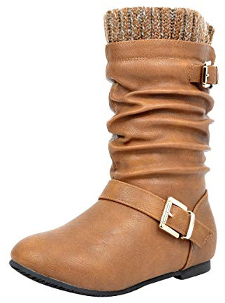 DREAM PAIRS Girl's Faux Fur Lined Knee High Winter Riding Boots(Toddler/Little Kid/Big Kid),Size 10 Toddler,CAMEL,KLOUCH