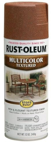 Rust-Oleum 239122 Stops Rust Multi-Color Textured Spray Paint, 12 oz, Rustic Umber