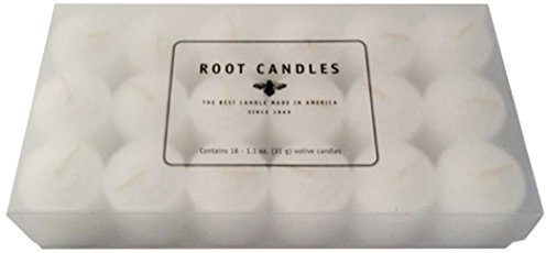 Root Candles Fragrance Free Votive Candles Premium 10-Hour Votives Handcrafted Beeswax Blend Candle, 18-Count, Unscented