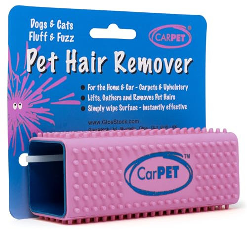 CarPet Pet Hair Remover - Works Perfectly To Remove Dog, Cat & Other Pet Hair from Clothing, Soft Furnishings, Car Interiors, Carpets, Bedding or Any Fabric - Pink