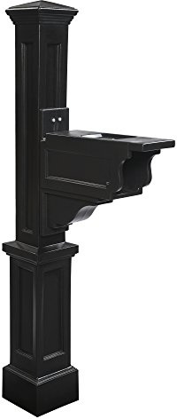 Mayne Dover Single Arm Mail Post - Black - 25.5in x 8in x 56.5in - Standard Post, Arm & Hardware Kit Included (5810-B)