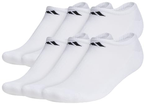 adidas Mens Athletic Cushioned No Show Socks (6 Pairs) Durable & Comfortable