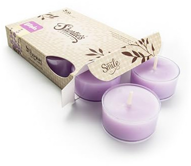 Pure English Lavender Premium Tealight Candles - Highly Scented with Essential & Natural Oils - 6 Purple Tea Lights - Beautiful Candlelight - Made in the USA - Flower & Floral Collection