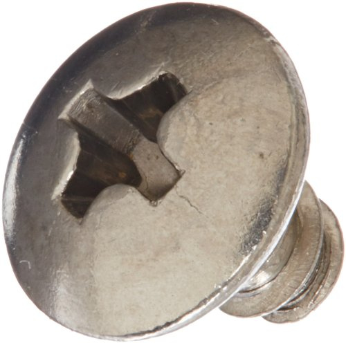 18-8 Stainless Steel Sheet Metal Screw, Plain Finish, Truss Head, Phillips Drive, Type AB, #6-20 Thread Size, 1/4 Length (Pack of 100)