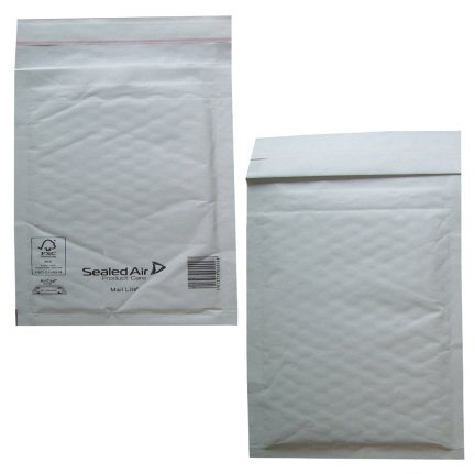 100 Small B/00 Size Mail Lite White Padded Envelopes Mailers - Peel + Seal Bubble Bags - 120 x 210mm / 4.75 x 8.25 Sealed Air Postal Packing Mailing Shipping Postage Posting Self Seal Cushioned Protective Packaging