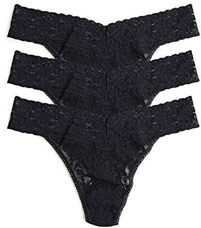 Hanky Panky Multi Pack - Signature Lace Original Rise Thong - 3 Pack-OS