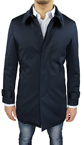 Cappotto Soprabito Uomo Blu Scuro Sartoriale Slim Fit Giaccone Invernale Casual Elegante Taglia S M L XL XXL 3XL (M, Blu Scuro)
