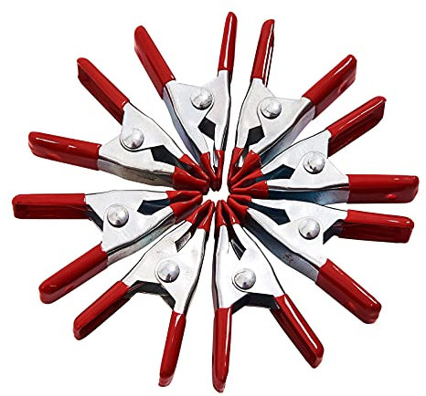 Am-Tech S2972 50 mm Metal Spring Clamp Set - Red (8-Piece)