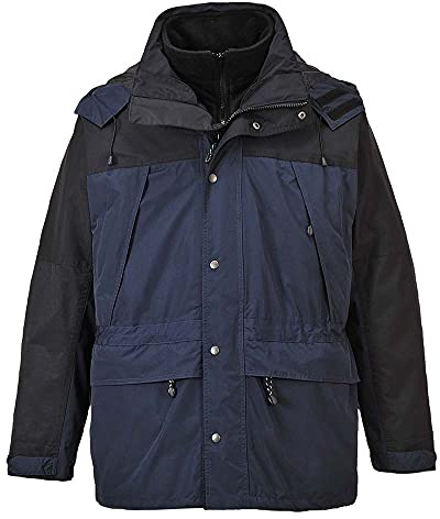 Portwest S532 Orkney Andningsaktiv Jacka Med Dragkedja 7 Fickor Andningsbar | Marinblå, 3XL, EN 343 Klass 3:2, Unisex, Lång Ärm, Normal Passform, Polyester, Tejpade Sömmar, Flera Förvaringsfickor, Vinter